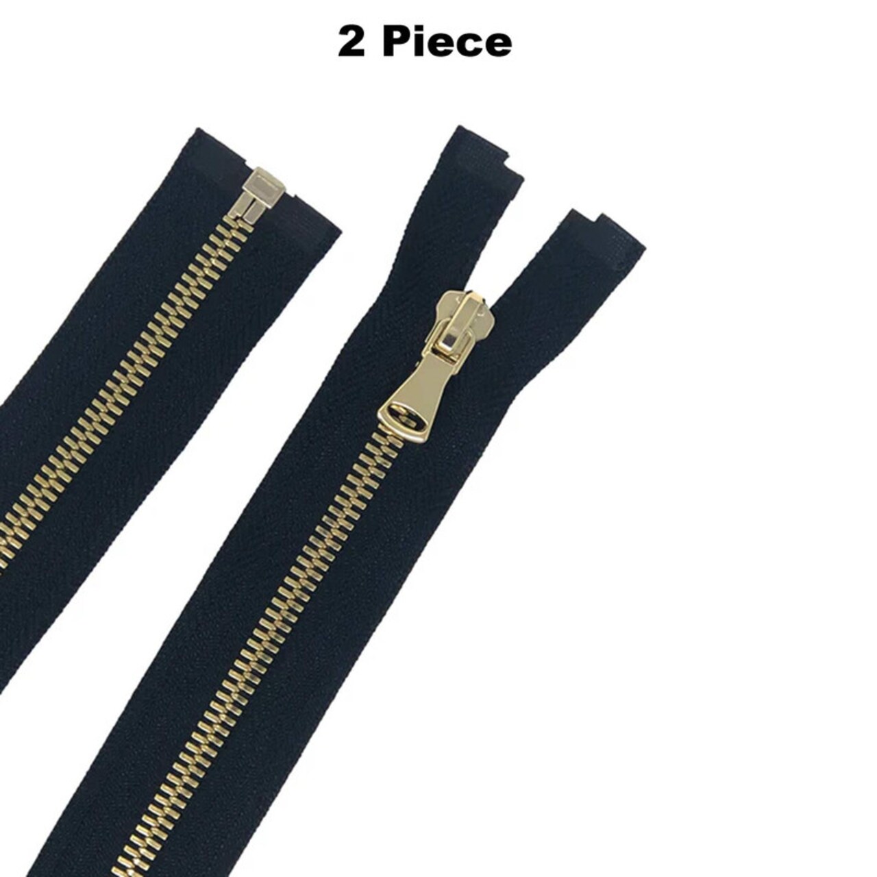 Black Metal Glossy Jacket Separating Zipper 5MM or 8MM 28 Inche